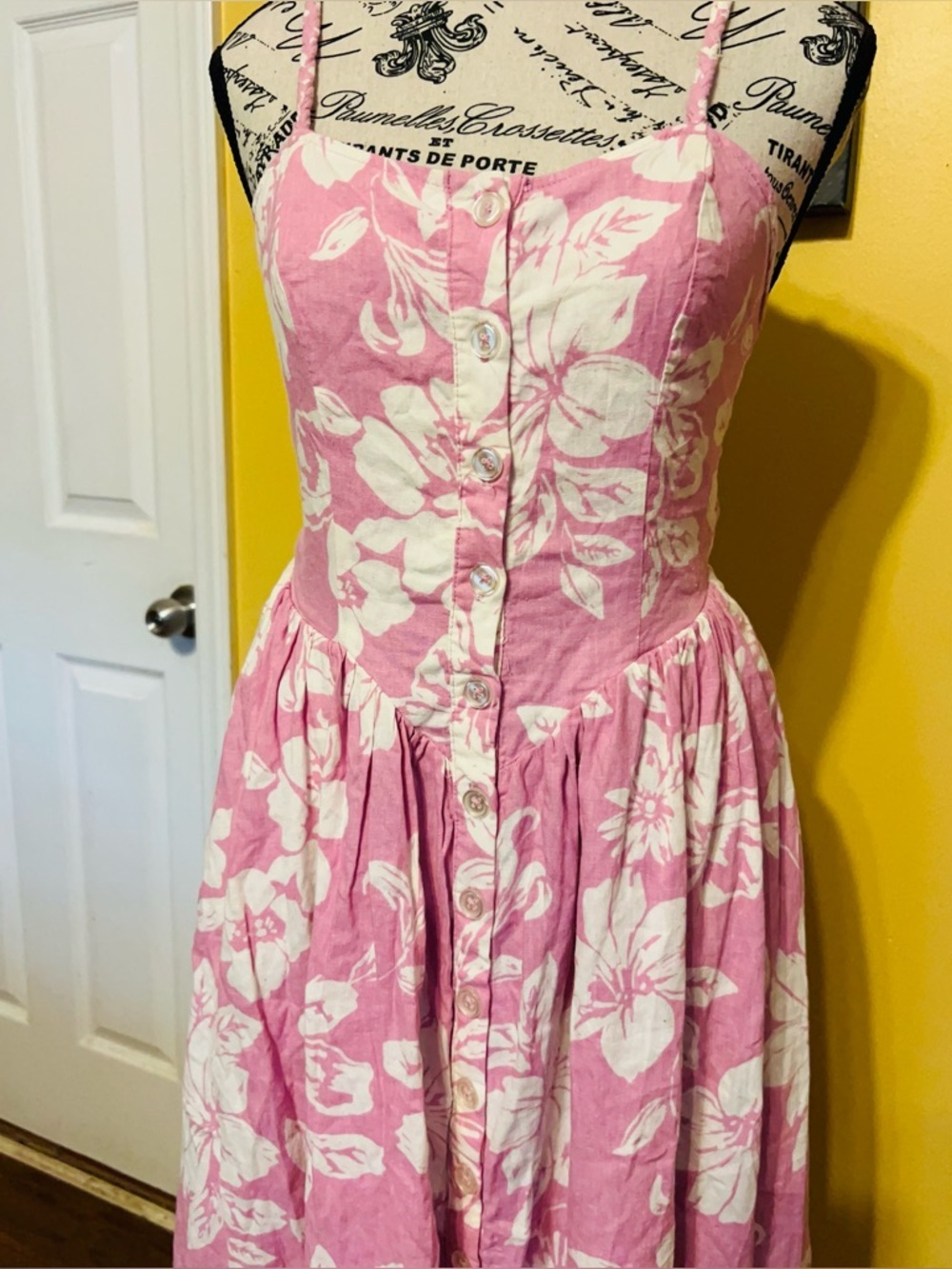 Free People Pink & White Floral Spaghetti-Strap Maxi Dress size S - Picture 16 of 16